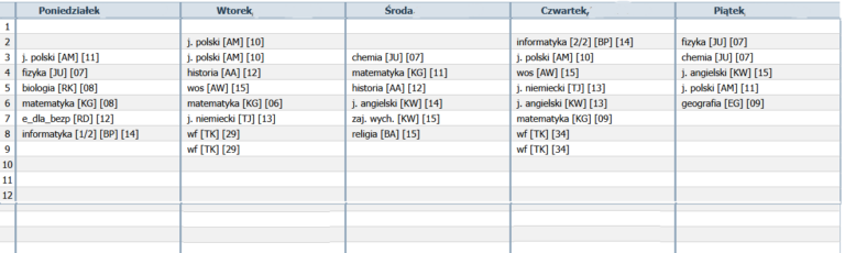Read more about the article Plan lekcji 8B