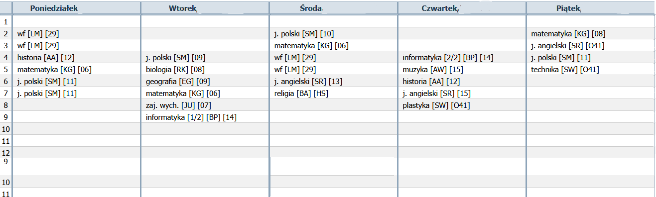 You are currently viewing Plan lekcji 6C