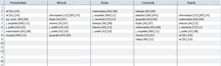 Read more about the article Plan lekcji 7B
