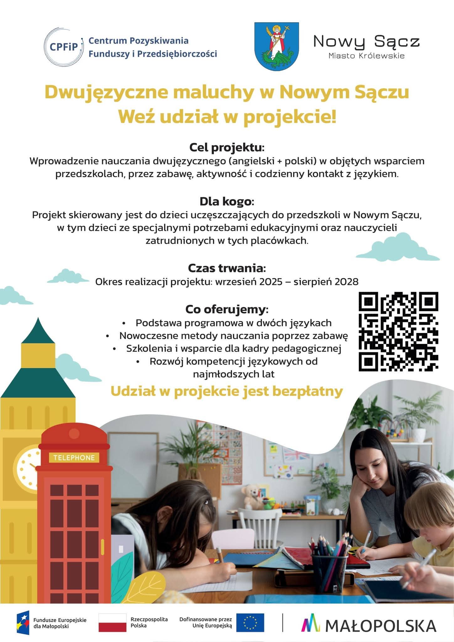 You are currently viewing Rekrutacja do projektu „Dwujęzyczne maluchy w Nowym Sączu